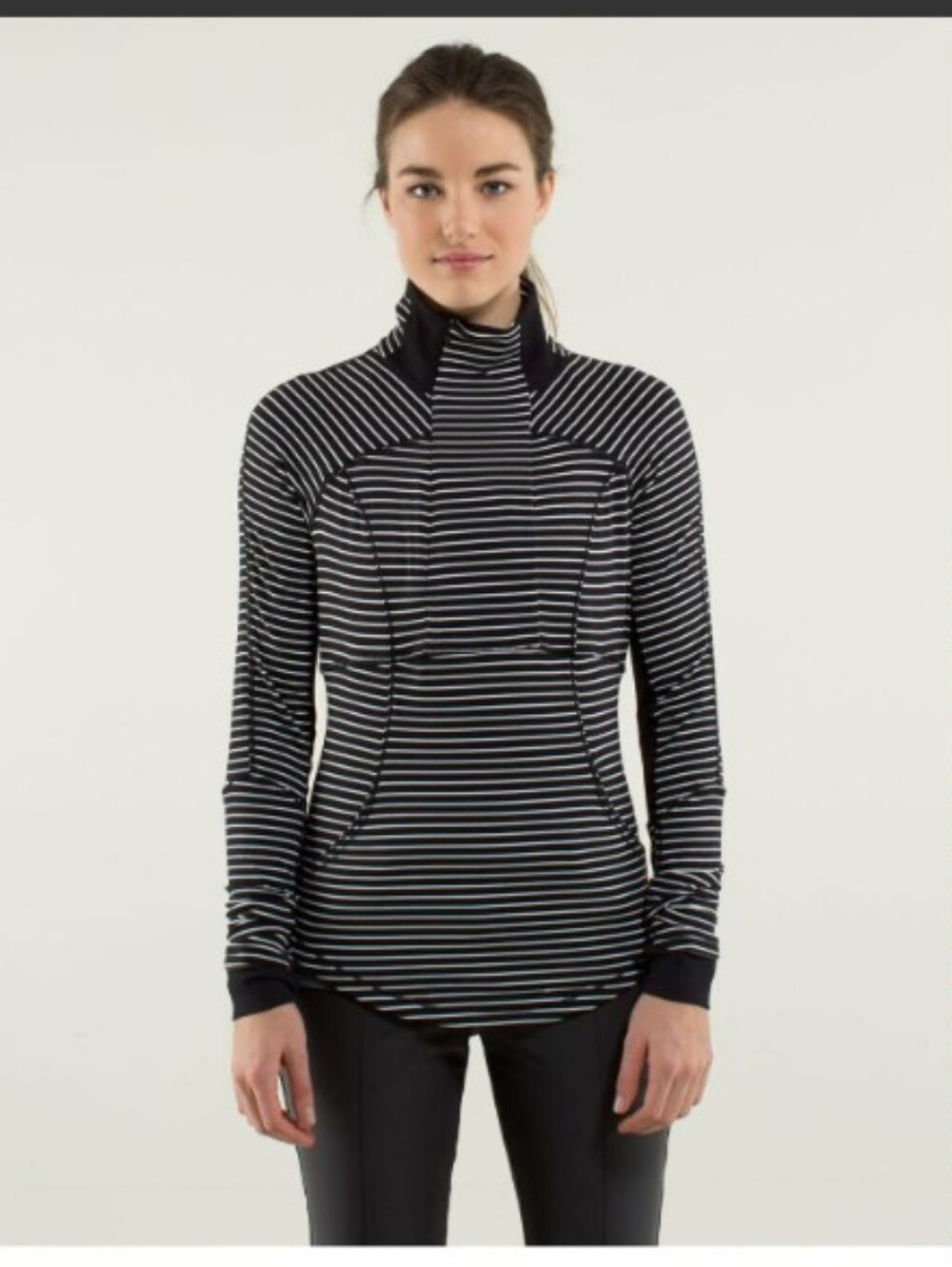 Lululemon Base Runner 1/2 Zip Pullover Jacket Parallel Stripe Black White Rulu 4